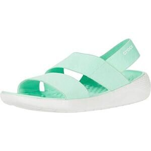 Crocs Women's 8 LiteRide Stretch Sandal Green Open Toe Lightweight